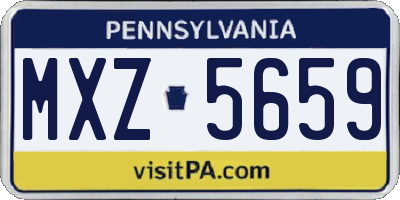 PA license plate MXZ5659