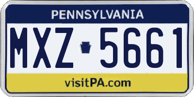 PA license plate MXZ5661
