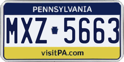 PA license plate MXZ5663