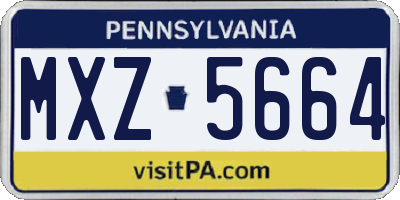 PA license plate MXZ5664