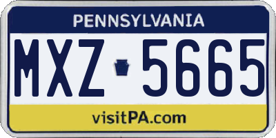 PA license plate MXZ5665