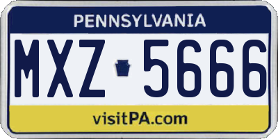 PA license plate MXZ5666