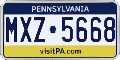PA license plate MXZ5668