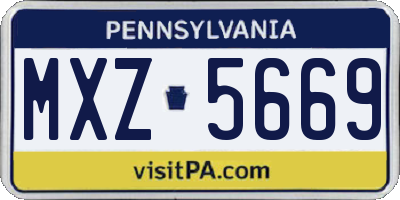 PA license plate MXZ5669