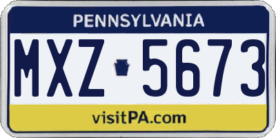 PA license plate MXZ5673