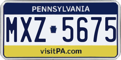 PA license plate MXZ5675