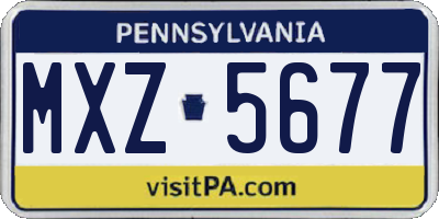 PA license plate MXZ5677