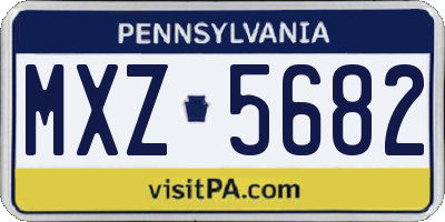 PA license plate MXZ5682