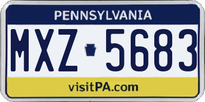 PA license plate MXZ5683