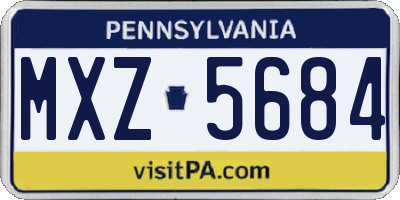 PA license plate MXZ5684