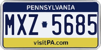 PA license plate MXZ5685