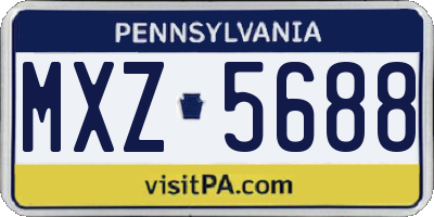 PA license plate MXZ5688