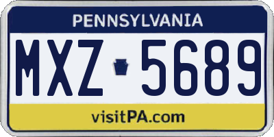 PA license plate MXZ5689