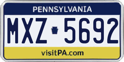 PA license plate MXZ5692