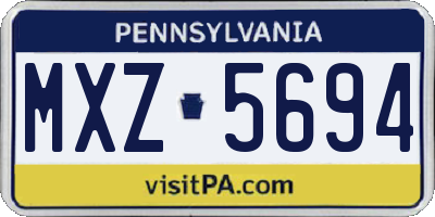 PA license plate MXZ5694