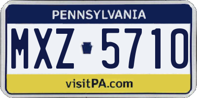 PA license plate MXZ5710