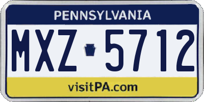 PA license plate MXZ5712