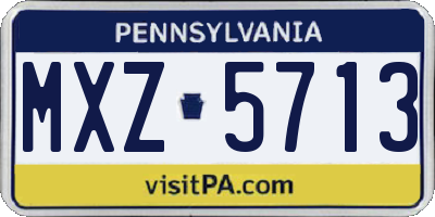 PA license plate MXZ5713