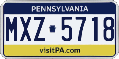 PA license plate MXZ5718