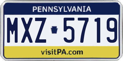 PA license plate MXZ5719