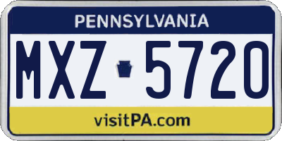 PA license plate MXZ5720