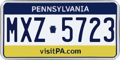 PA license plate MXZ5723