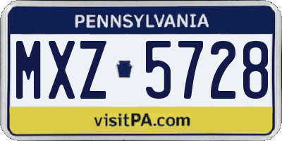 PA license plate MXZ5728