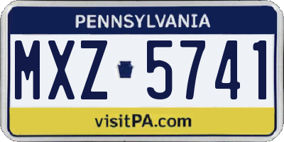 PA license plate MXZ5741