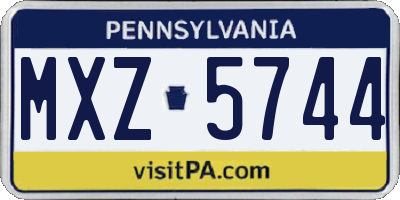 PA license plate MXZ5744