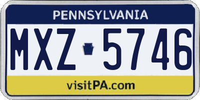 PA license plate MXZ5746