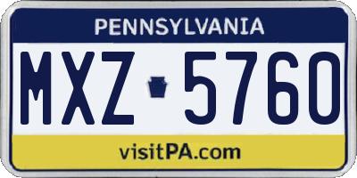 PA license plate MXZ5760