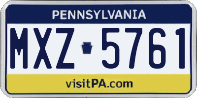 PA license plate MXZ5761