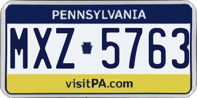 PA license plate MXZ5763