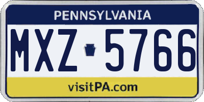 PA license plate MXZ5766