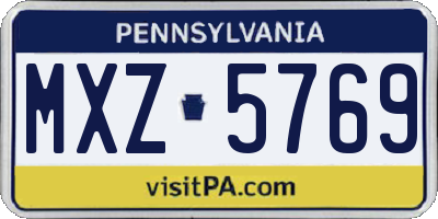 PA license plate MXZ5769
