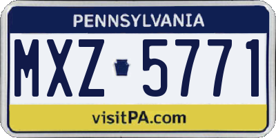 PA license plate MXZ5771