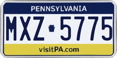 PA license plate MXZ5775