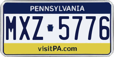 PA license plate MXZ5776