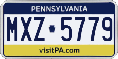 PA license plate MXZ5779