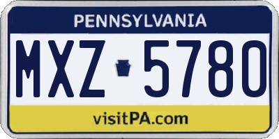 PA license plate MXZ5780