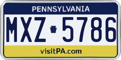 PA license plate MXZ5786