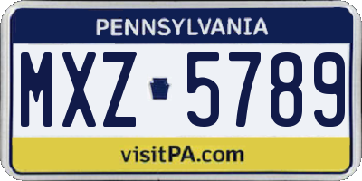 PA license plate MXZ5789