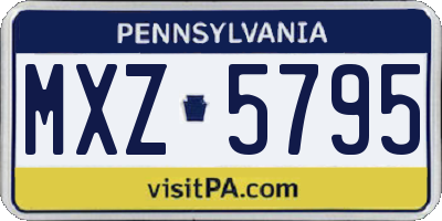 PA license plate MXZ5795