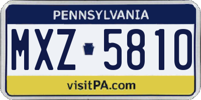 PA license plate MXZ5810