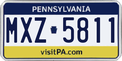 PA license plate MXZ5811
