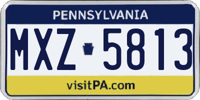 PA license plate MXZ5813