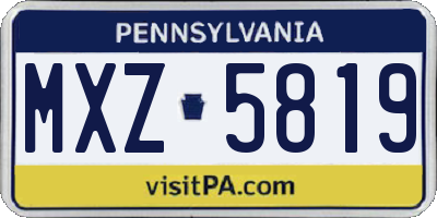 PA license plate MXZ5819