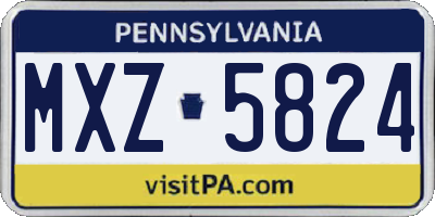 PA license plate MXZ5824