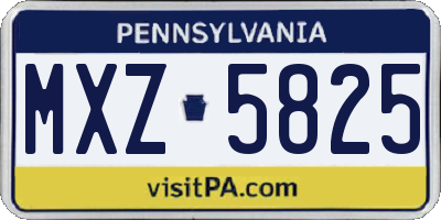 PA license plate MXZ5825