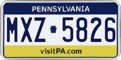 PA license plate MXZ5826